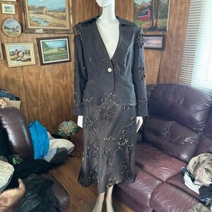 Floral Jacket and Skirt Set